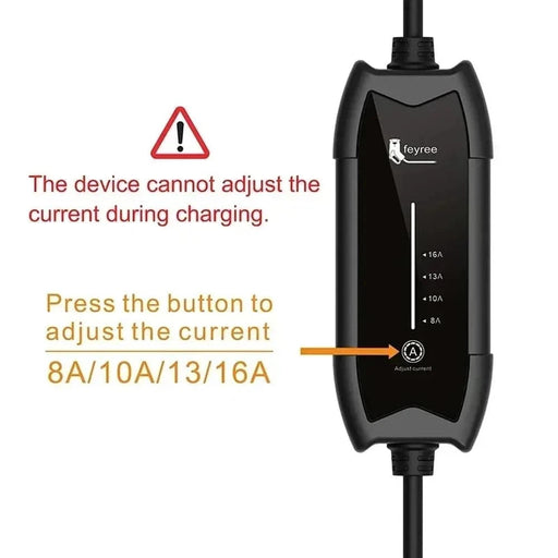 Portable EV Charger, Adjustable with 5m Cable for Electric Vehicles (Type2 3.5KW 16A) - FLUXA