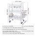 Mobile lab utility cart with 4 shelves, made of white ABS material, designed for easy rolling in clinic, hospital, or salon environments