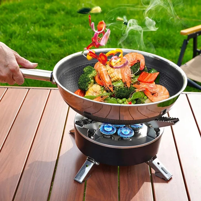 Outdoor Non-Stick Frying Pan, Folding Handle, 28CM