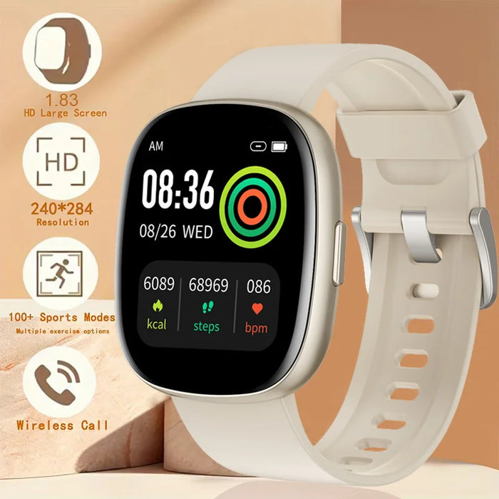 1.83" AMOLED Touchscreen Smartwatch with Heart Rate Monitor brown