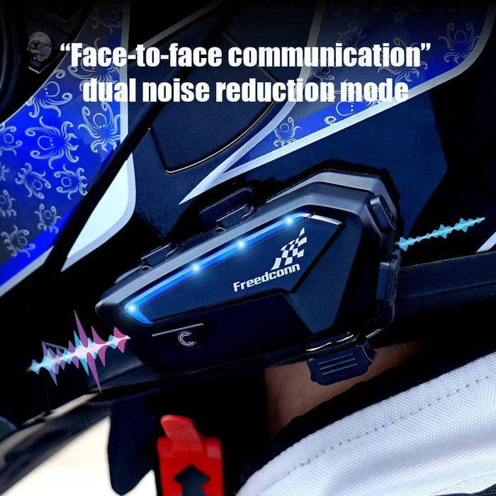 Bluetooth motorcycle helmet intercom for riders in sleek black design