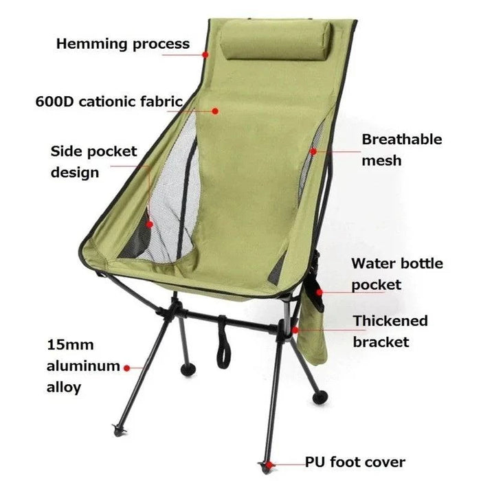 Quick to assemble and folds compactly into an included carry bag
