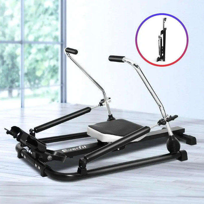 Smooth wheel glide system provides consistent and fluid rowing motion
