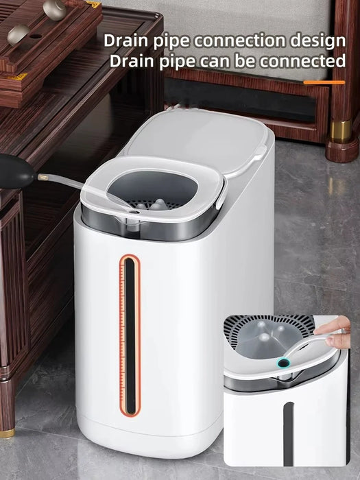 20L Double Barrel Kitchen Bin with Built-in Filter – White