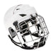 High-quality white ice hockey helmet with metal face mask for protection