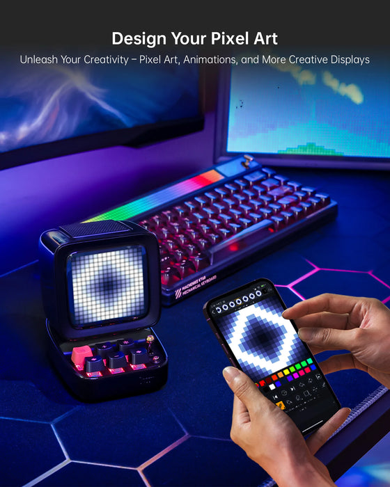 Bluetooth Speaker with Pixel Art Display