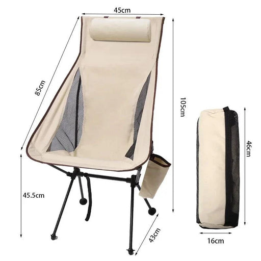 Ultralight portable camping chair in white for outdoor adventures