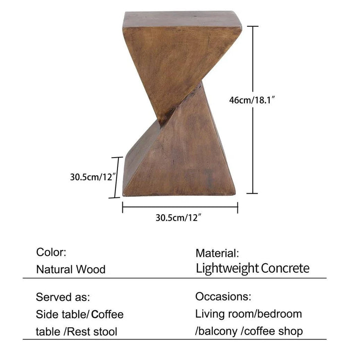 Modern geometric lightweight concrete accent table for versatile indoor/outdoor use
