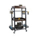 4-tier rolling power tool storage cart with drill racks for garage organization