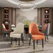 Set of 2 Faux Leather Dining Chairs, Orange Gray