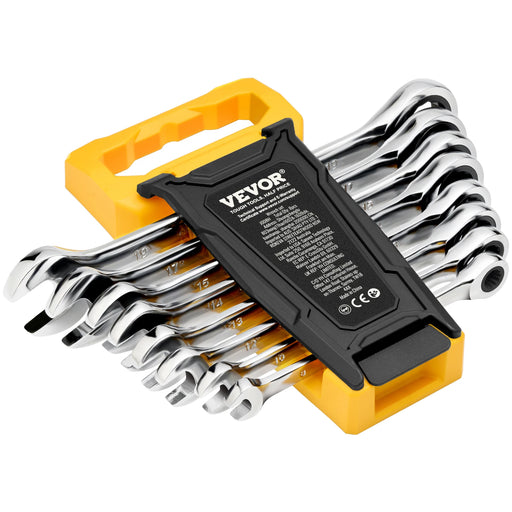 8pcs Metric Ratcheting Wrench Set with Organizer, Cr-V Steel, Versatile for General Household Use