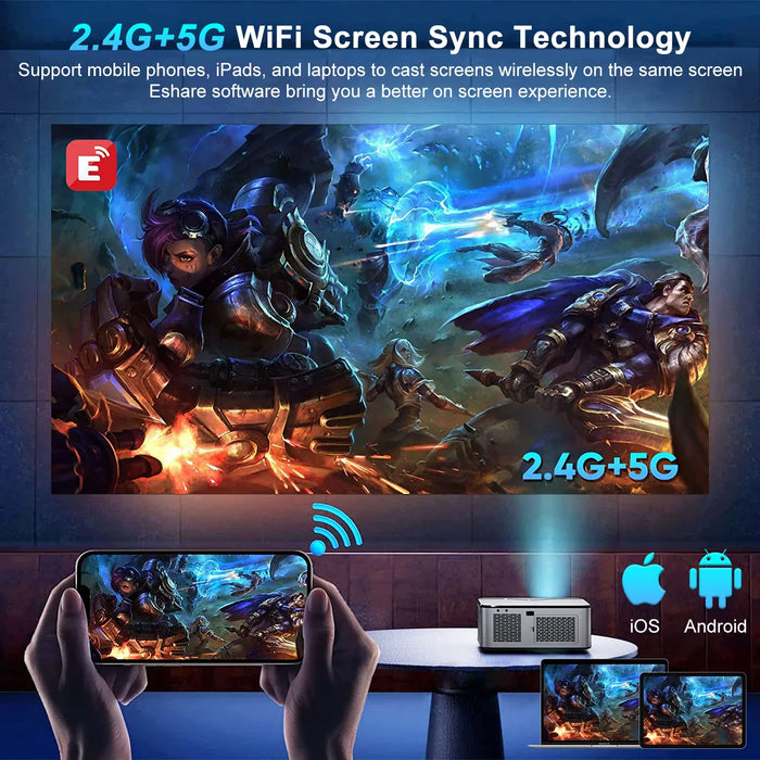 Full HD Smart Projector with Android and Bracket