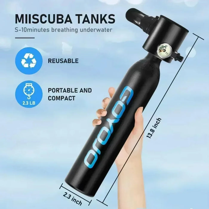 0.5L Mini Scuba Diving Oxygen Tank for Surface Breathing