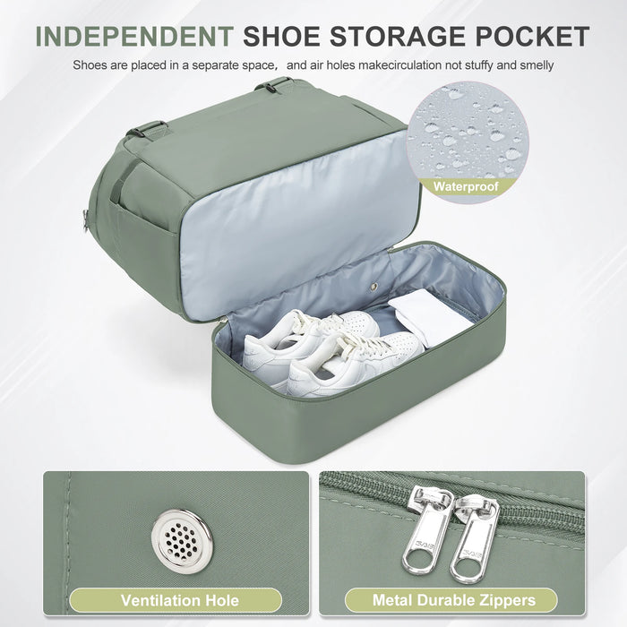 Army green waterproof lightweight travel crossbody handbag with adjustable strap