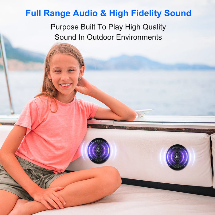Outdoor 6.5" Waterproof Speakers with 120W Power