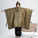 Green camping cape sleeping bag with portable thermolite for outdoor use