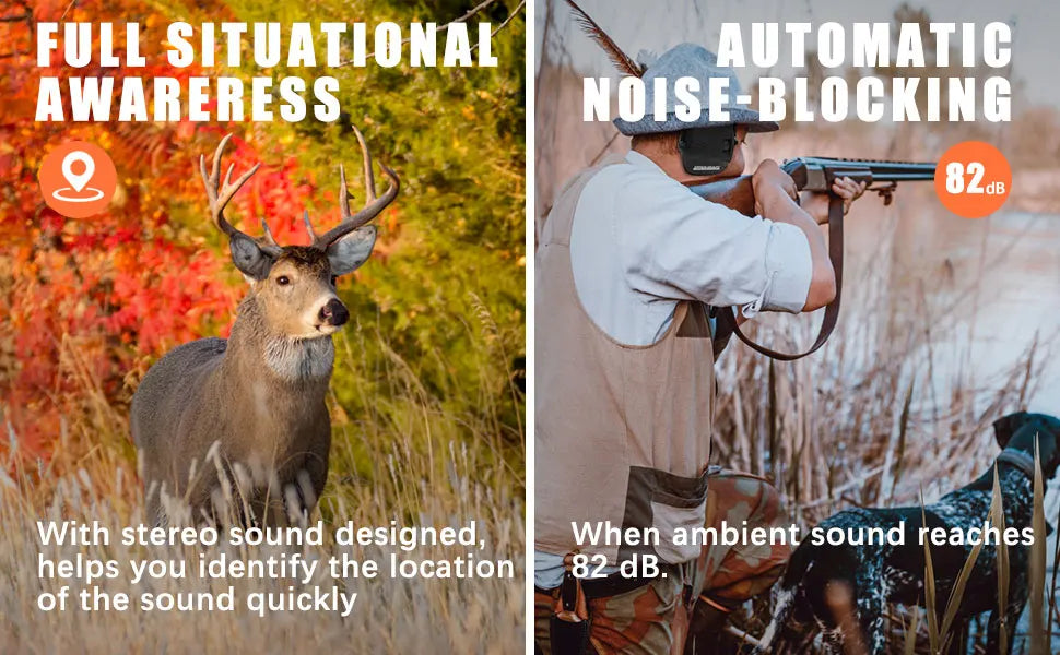 Electronic shooting earmuffs with multi-purpose use in noisy environments