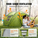 Spacious and weather-resistant 4-person pop up camping tent with convenient door and window