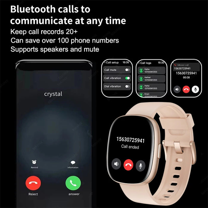 1.83" AMOLED Touchscreen Smartwatch with Heart Rate Monitor brown