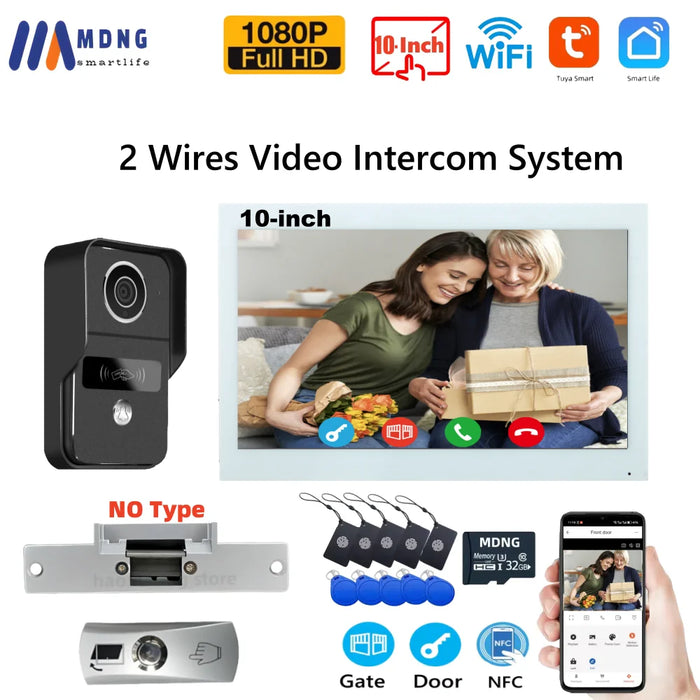 10" Smart WiFi Video Intercom Doorbell with 1080P Camera