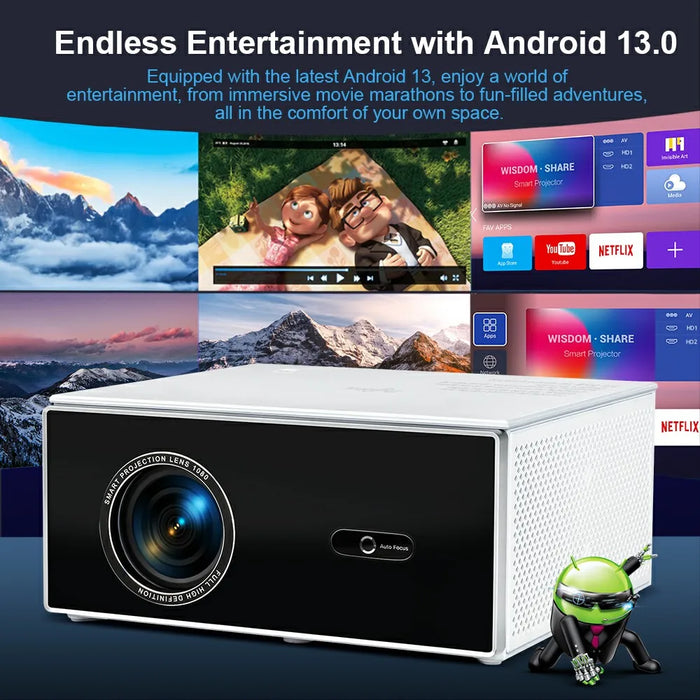 Portable 2K LED Projector for Home & Outdoor Use