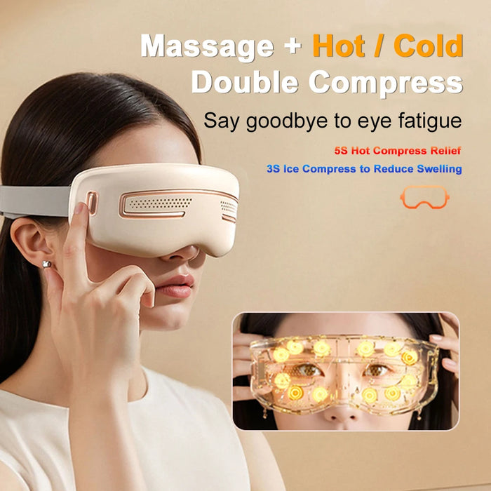 Rechargeable Heated and Cooling Eye Massager, Anti-Ageing, Puffiness Relief Device