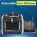 black pet bike basket with side storage pockets