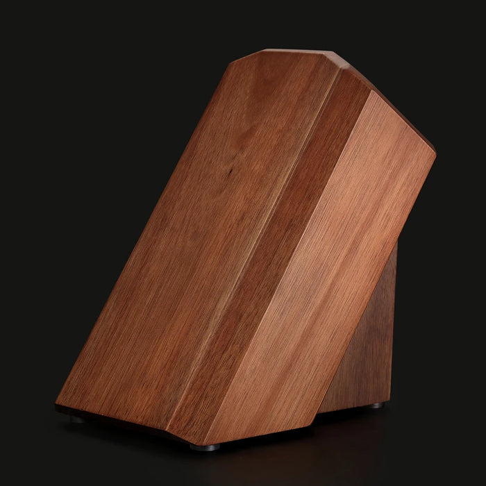 8-Hole Acacia Wood Knife Storage Organizer for Kitchen