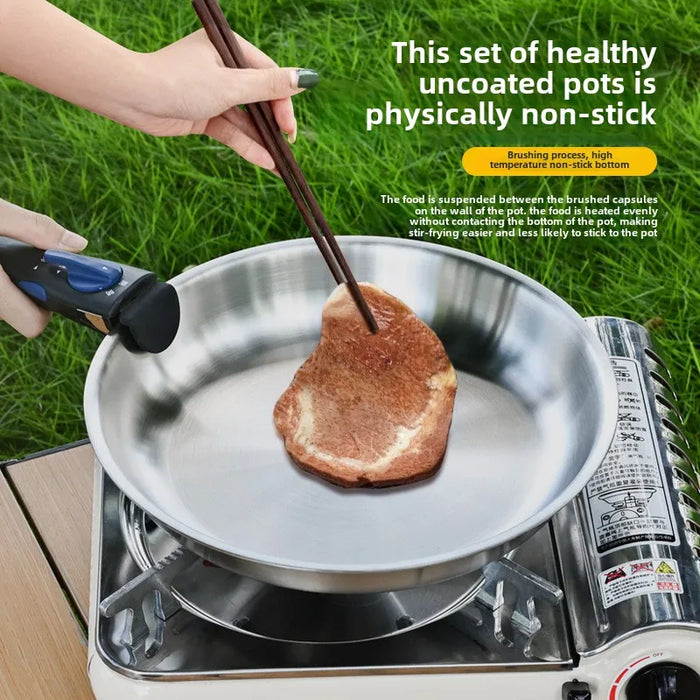 26cm Portable Stainless Steel Wok – Outdoor & Camping Ready