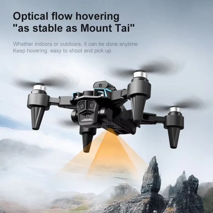 Mini Drone with 4K Triple Camera, Foldable, Obstacle Avoidance, Black