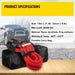 Red heavy duty double braided nylon kinetic recovery tow rope