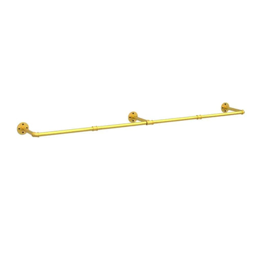 180cm Wall-Mounted Industrial Pipe Clothes Rail in Gold with adjustable length from 90cm to 180cm