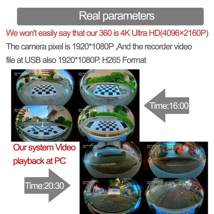 10.36” 4K RV Backup Camera System with 4 AHD Cameras