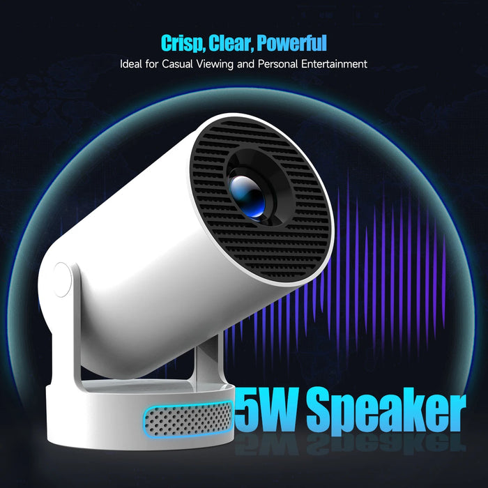 4K Portable Projector Grey with WiFi6 Android 11 and Speaker