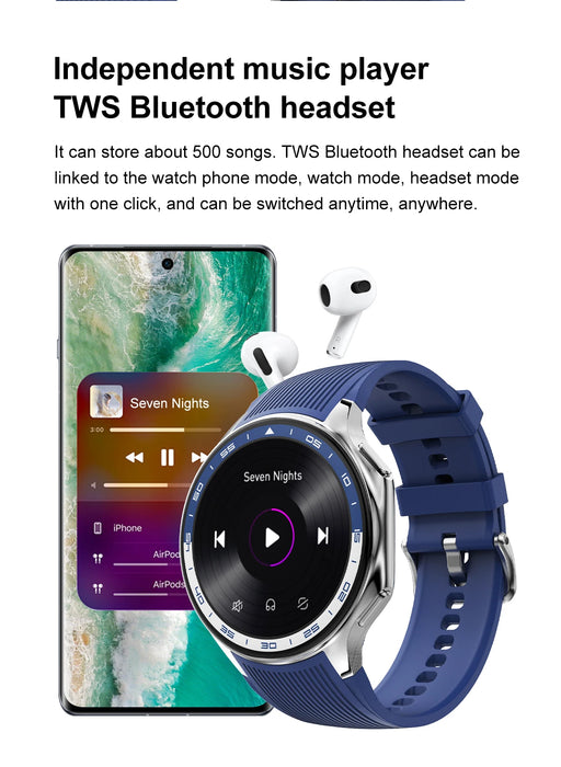 Smartwatch 2025 | 4GB, Bluetooth Calling, MP3/MP4, Fitness Tracker, Waterproof - Steel Black