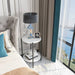 Elegant and versatile table with a sleek round shape and sturdy metal frame