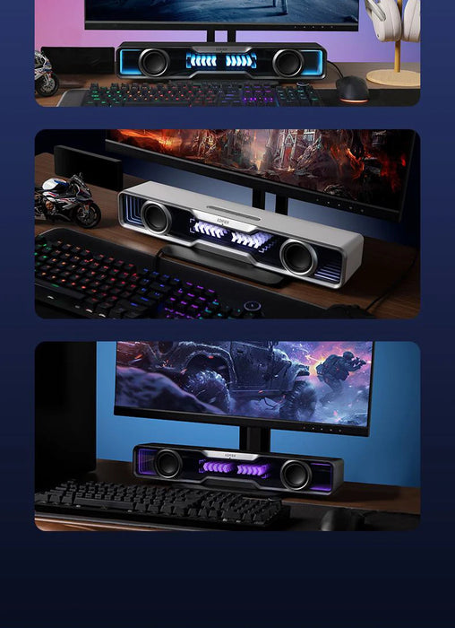 Mini Bluetooth Soundbar with Subwoofer RGB and Mic