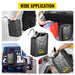 Two green, heat-resistant 20L fuel can steel petrol tanks with flexible spouts
