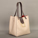 Spacious bucket-shaped handbag with multiple compartments for organized storage