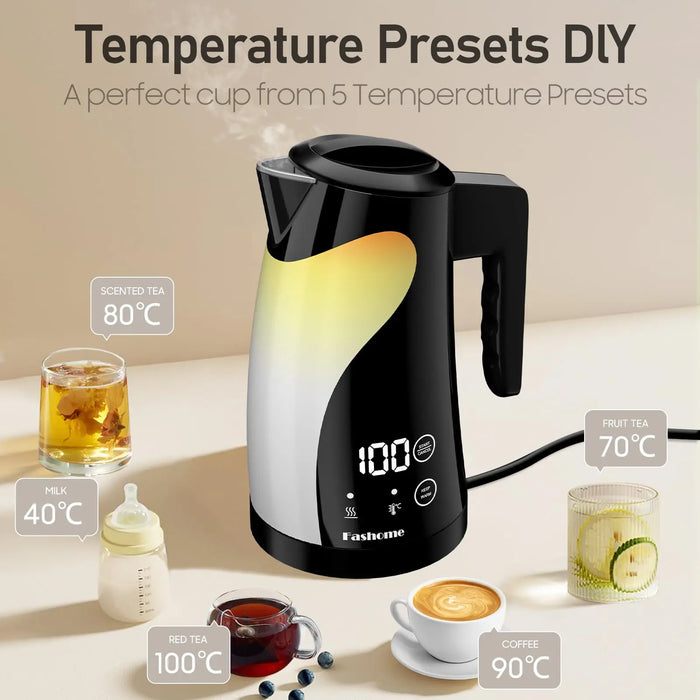 1.25L Electric Kettle Stainless Steel Temperature Control 1300W
