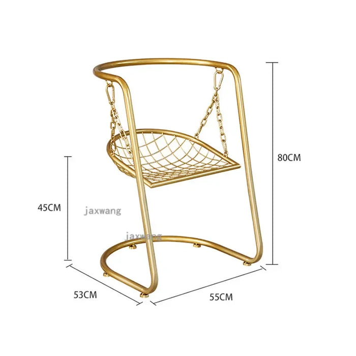 Elegant Wrought Iron Leisure Chair with Armrests Modern Accent Seating for Living Room & Bedroom