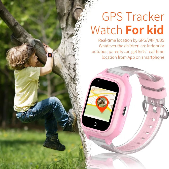 Blue 4G Kids Smartwatch with Thermometer and Tracker