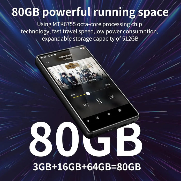 MP3 player with HiFi lossless sound quality and 8-core processor