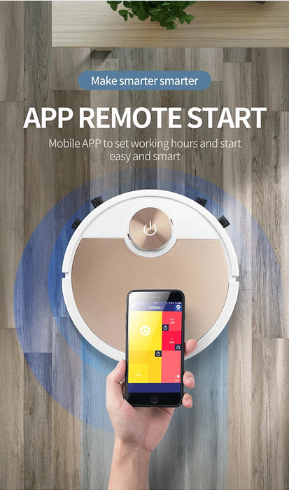 Robot Vacuum Cleaner Smart APP Control Wireless Sweeping Silver for various floor types