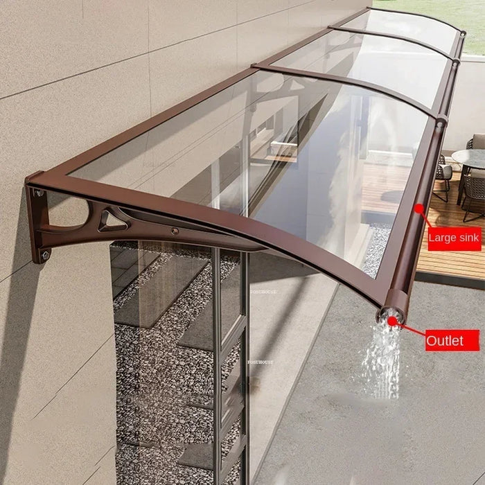 Waterproof 80x60cm Outdoor Doorway Awning – Aluminum Alloy Rain Shelter