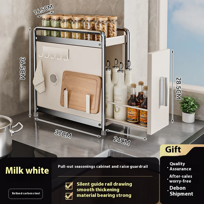 Storage Rack Slide Out Countertop Spice, Milky Small B