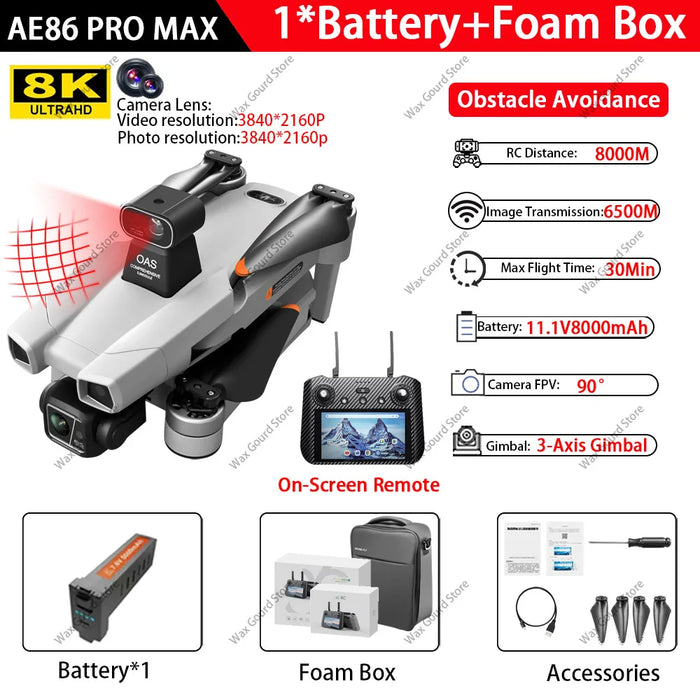 8K GPS Drone with 3-Axis Gimbal and 28 Min Flight Time
