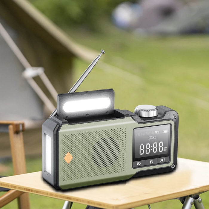 10000mAh Solar Hand Crank Emergency Radio with Flashlight & SOS