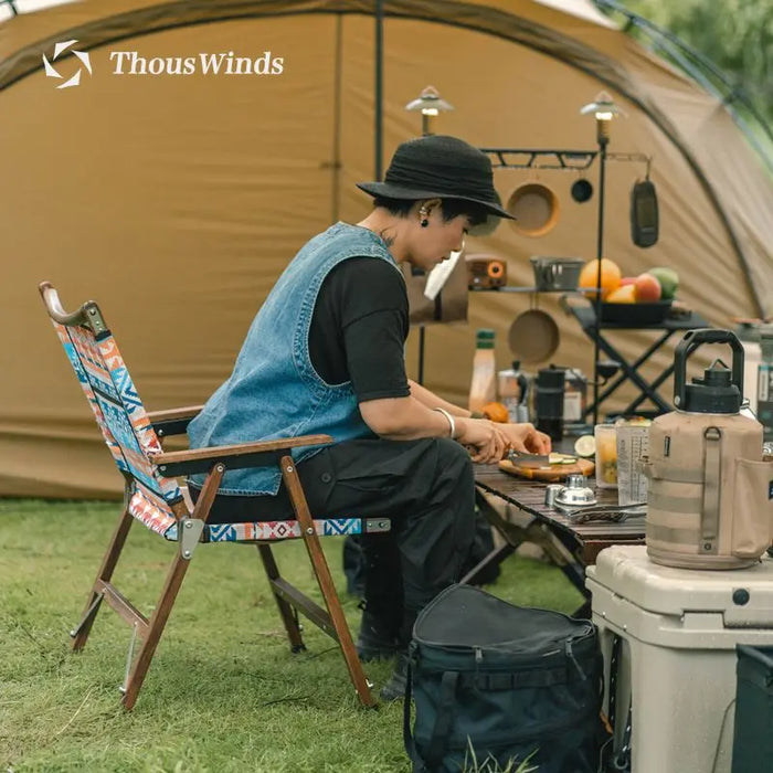 Portable Solid Wood Camping Chair Folding Outdoor TW9067-G