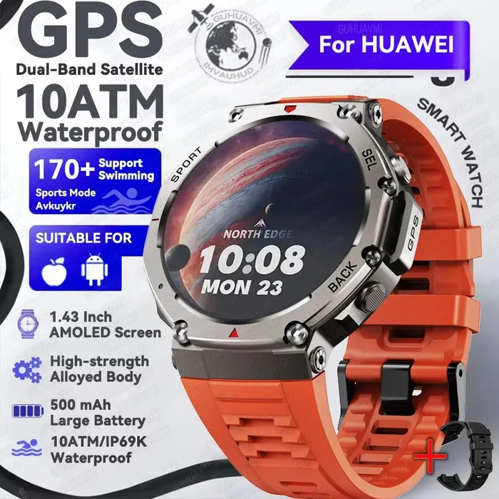 5ATM Waterproof Smartwatch with GPS, Heart Rate & AMOLED